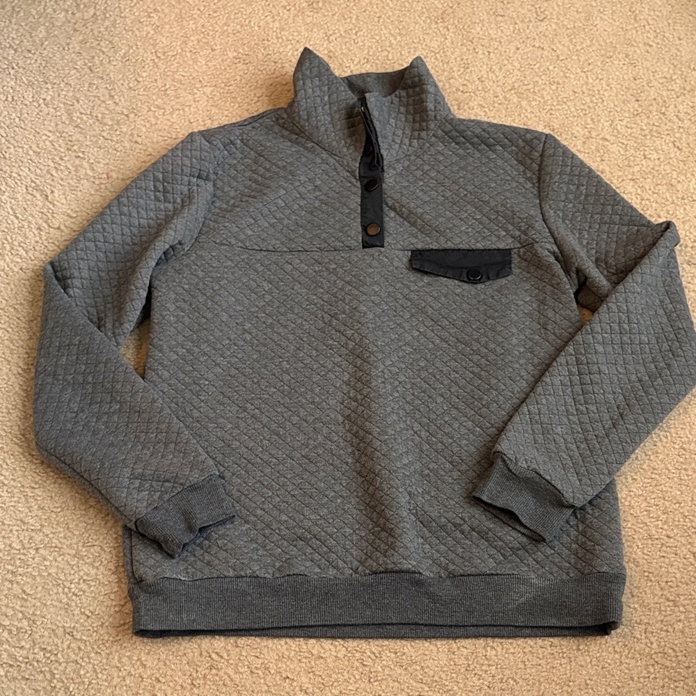 Women’s Gray Quilted Quarter Snap Sweatshirt